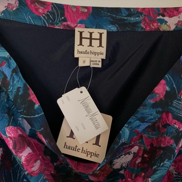 Haute Hippie Floral-Print Silk Asymmetric Skirt - Picture 4 of 5